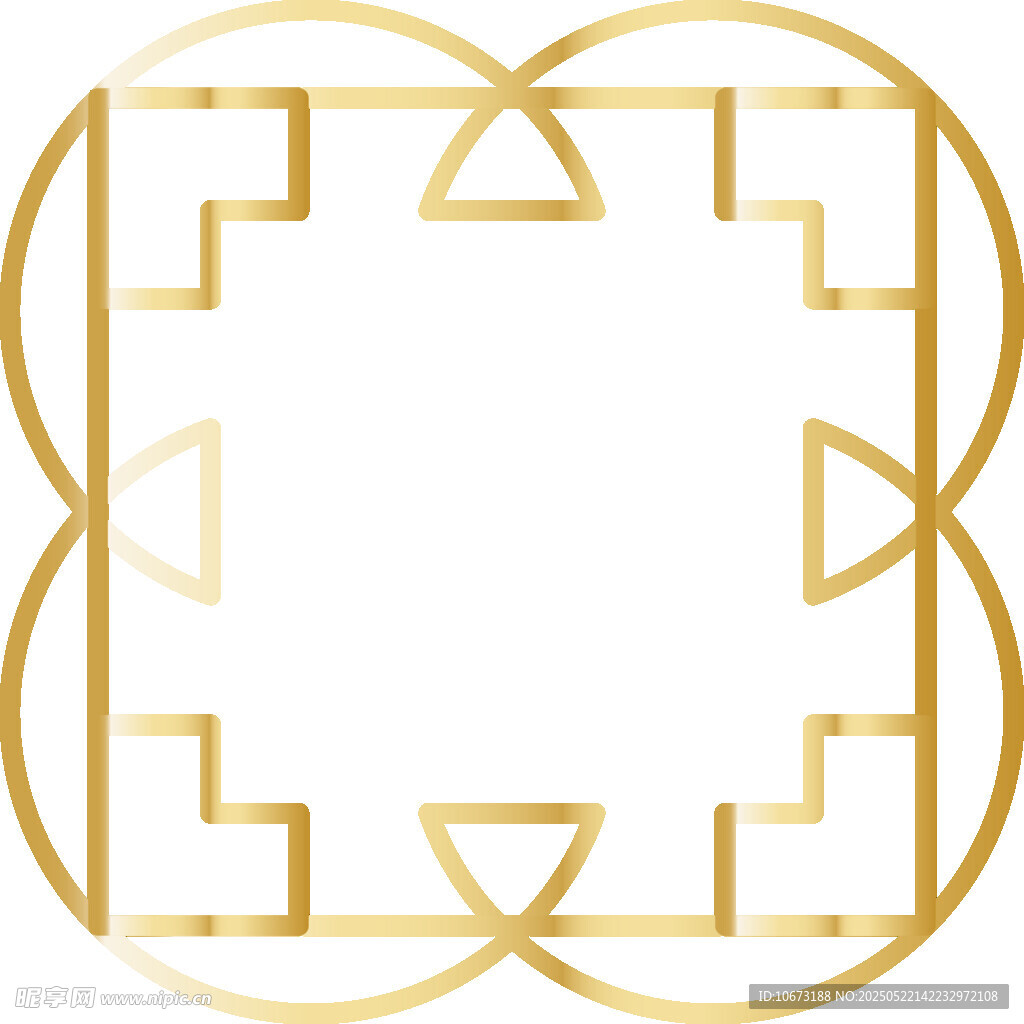 金色几何边框装饰图案