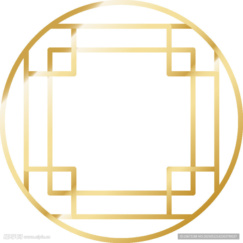 金色中式几何边框图案