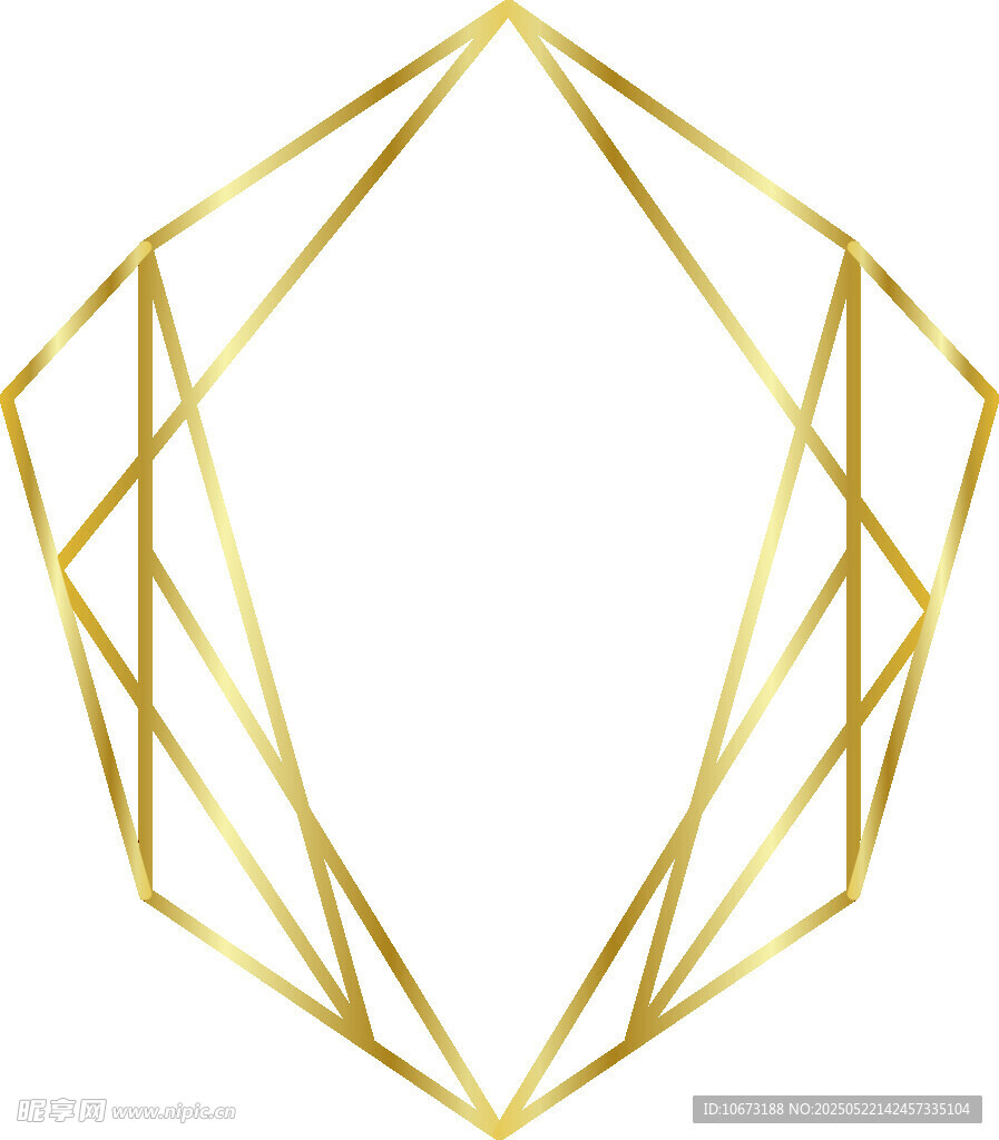 金色几何多边形装饰框