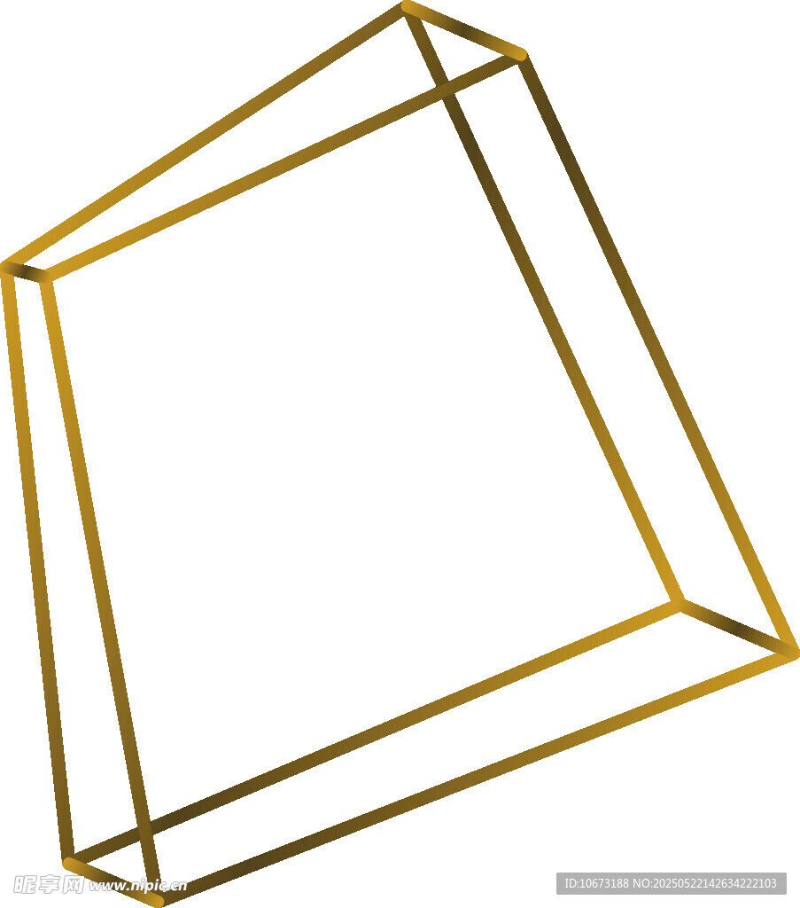 金色立体几何框架装饰