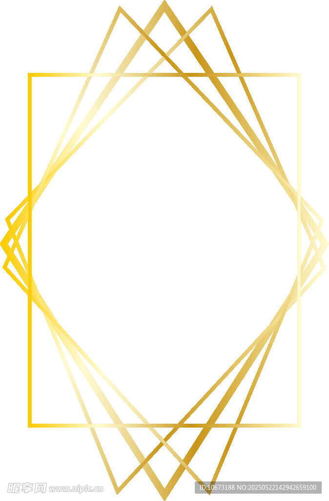 金色几何线条边框图案