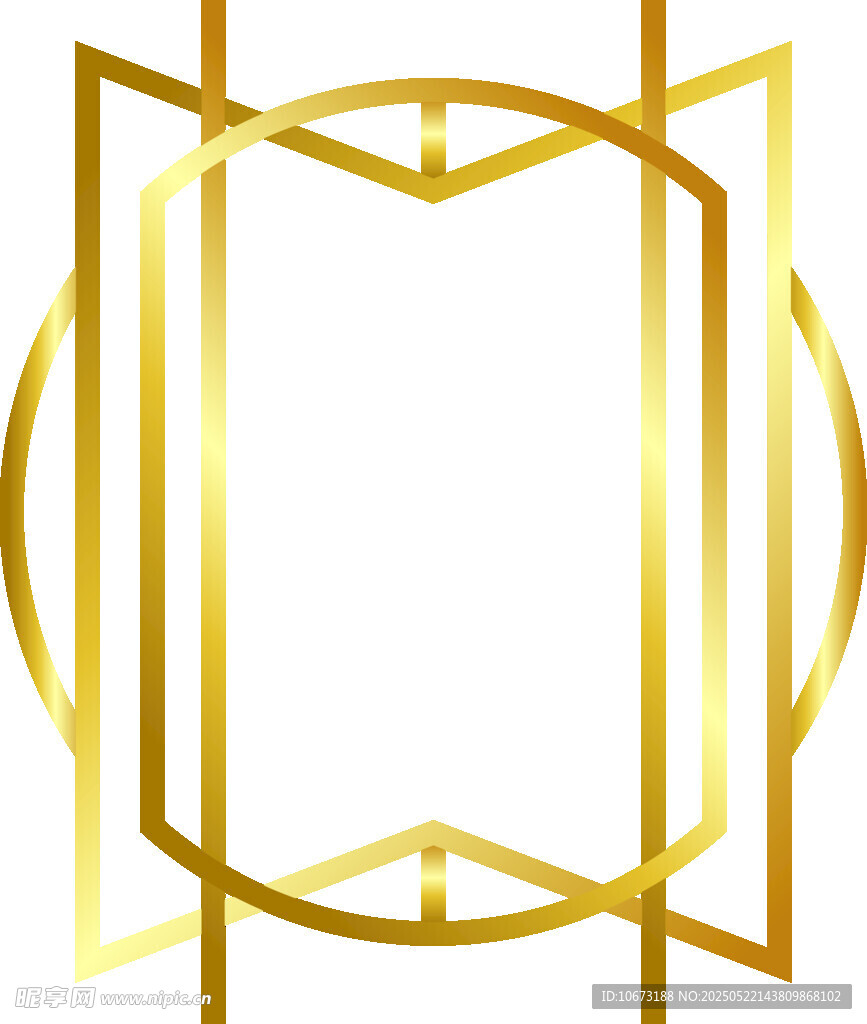 金色几何边框装饰图案
