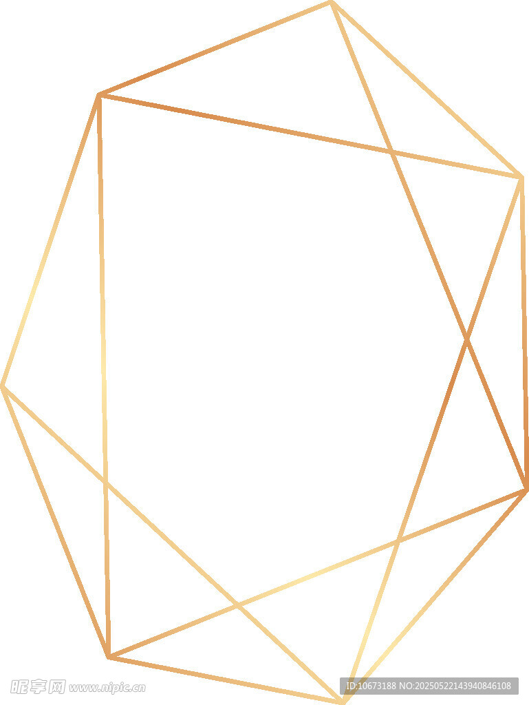 金色几何多边形线条图案
