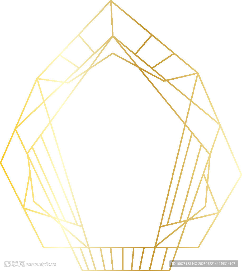 金色几何线条装饰框架
