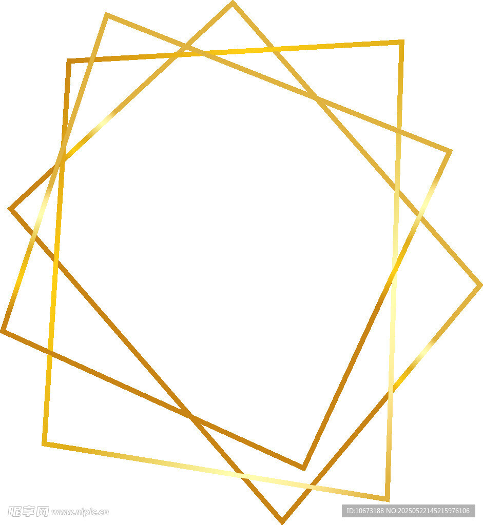 金色几何重叠方形边框