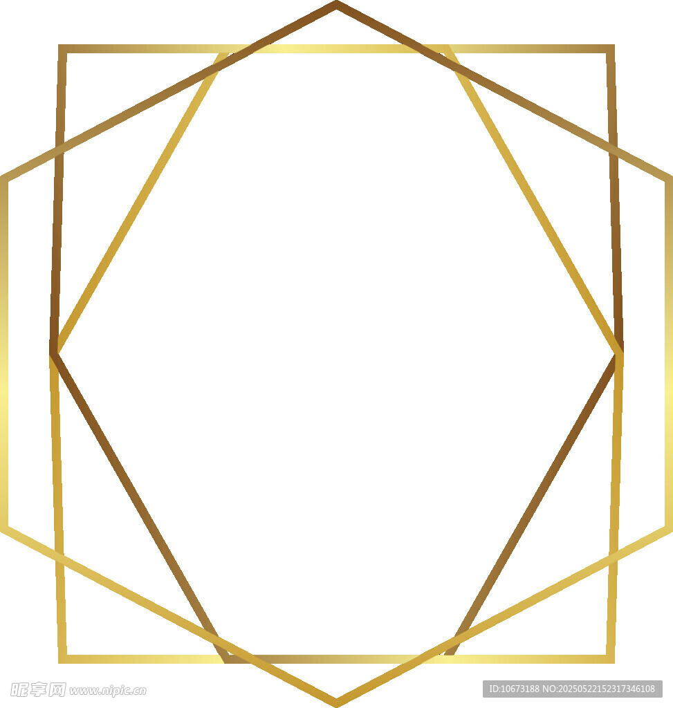 金色几何边框装饰图案