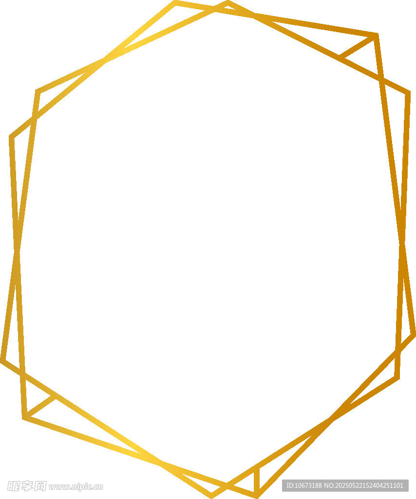 金色多边形几何边框图案