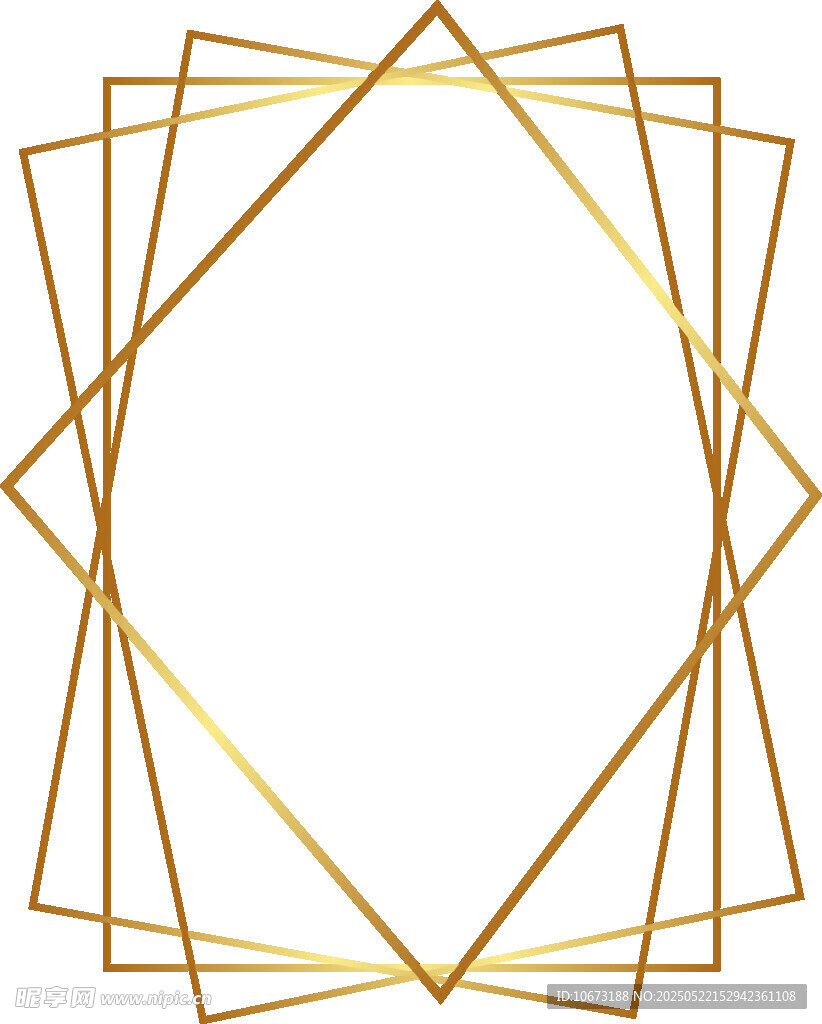 金色几何线条装饰边框