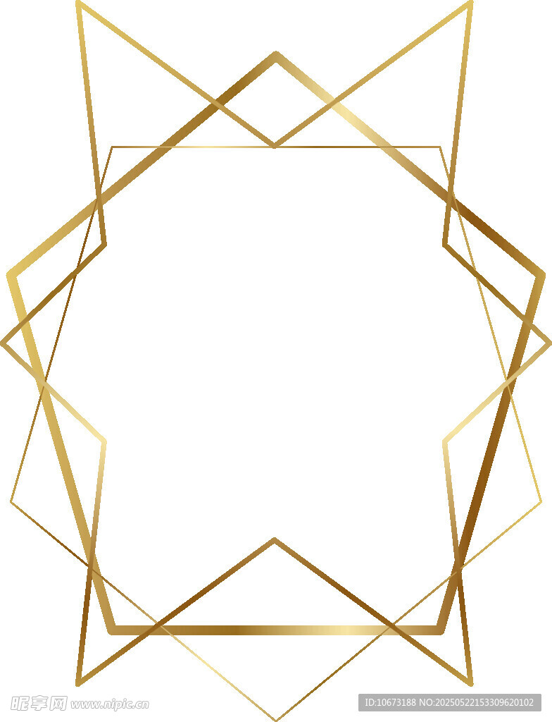 金色几何线条边框装饰