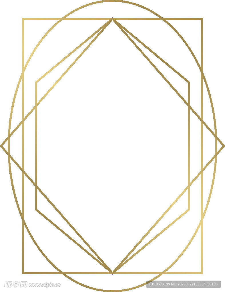 金色几何线条边框图案