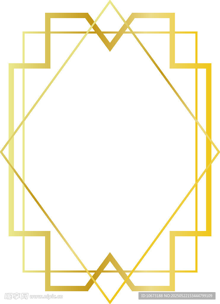 金色几何边框装饰图案