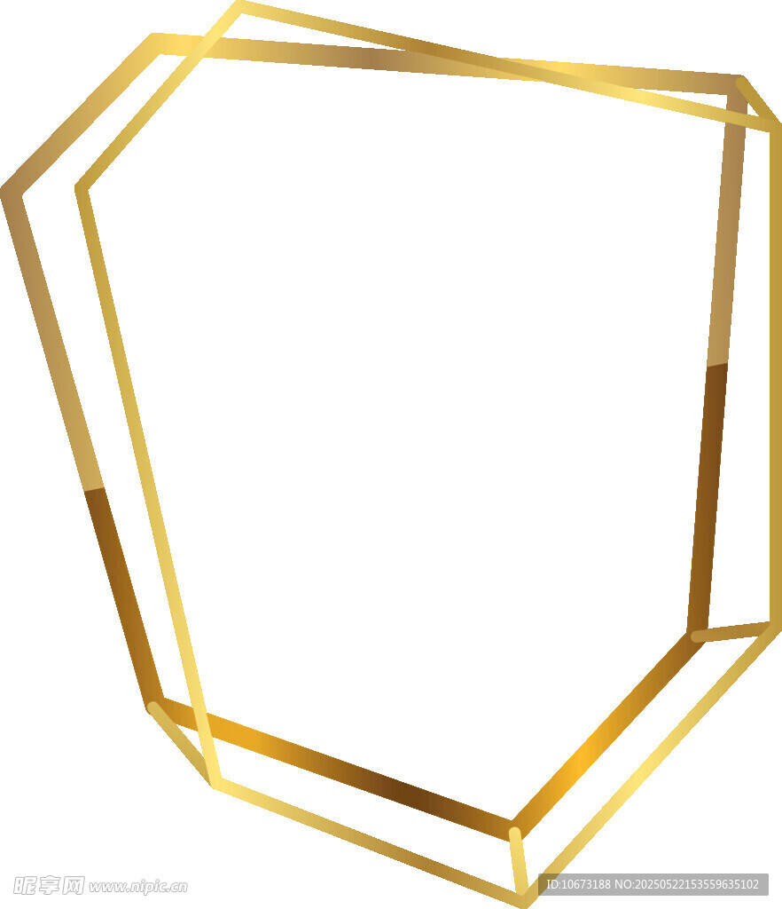 金色几何多边形金属框架