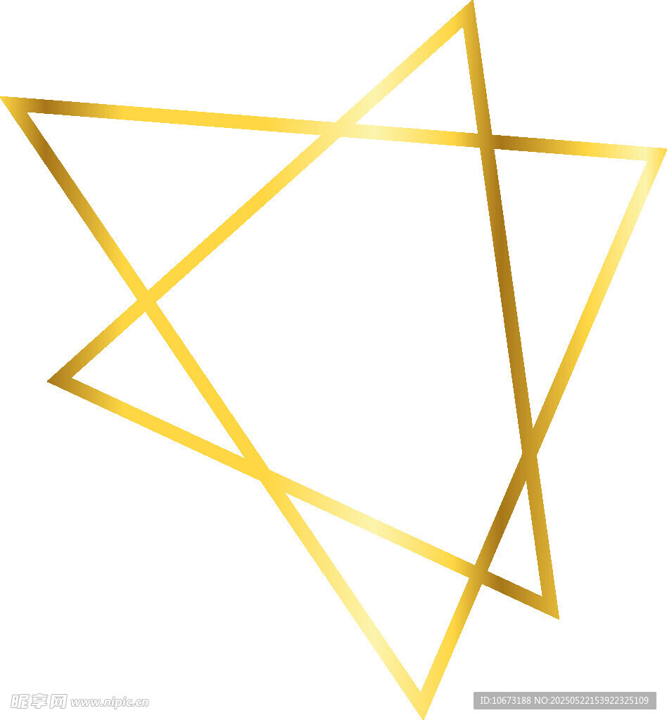 金色五角星几何装饰图形