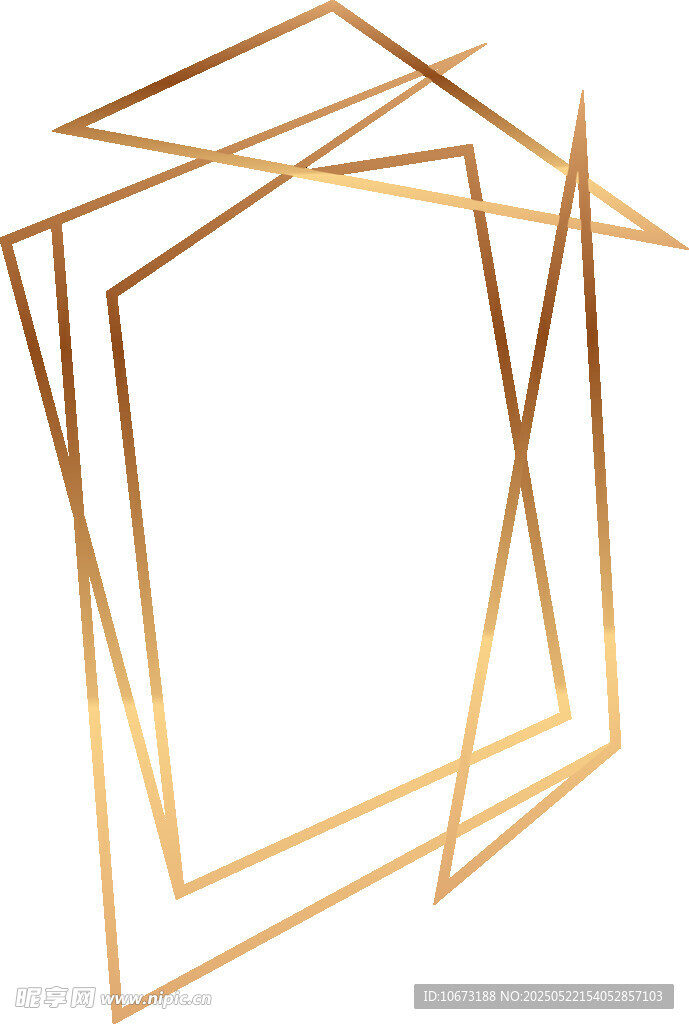 金色几何线条框架图案