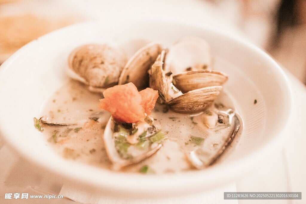 蛤蜊海鲜粥特写