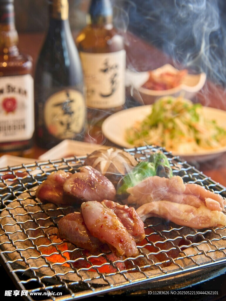 日式烤肉美食诱人场景