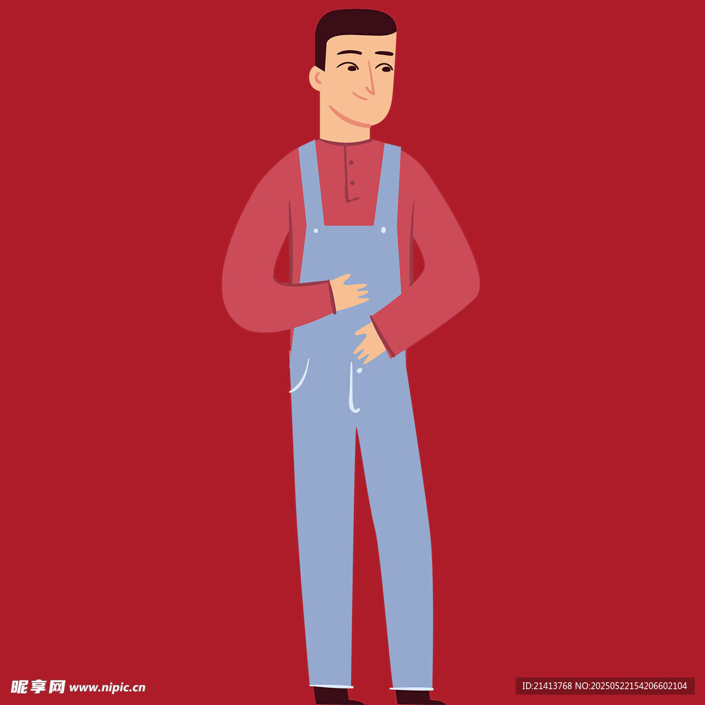 穿背带裤的男士