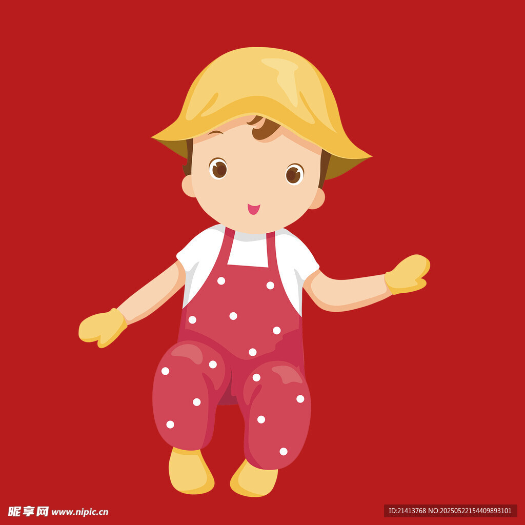 戴帽红衣小孩可爱形象