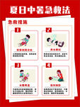 夏日中暑急救法宣传海报