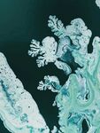 梦幻蓝绿流体艺术纹理