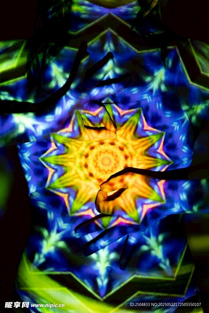 炫彩抽象花朵图案艺术