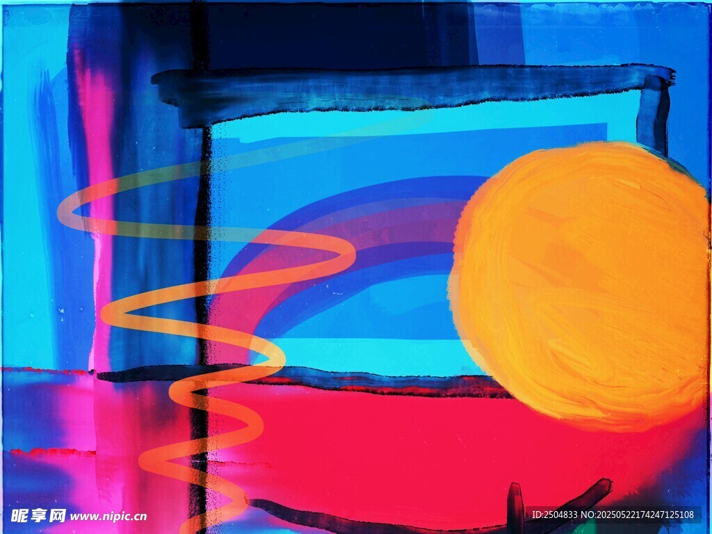 抽象色彩构成艺术画作