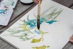 水彩绘画创作瞬间