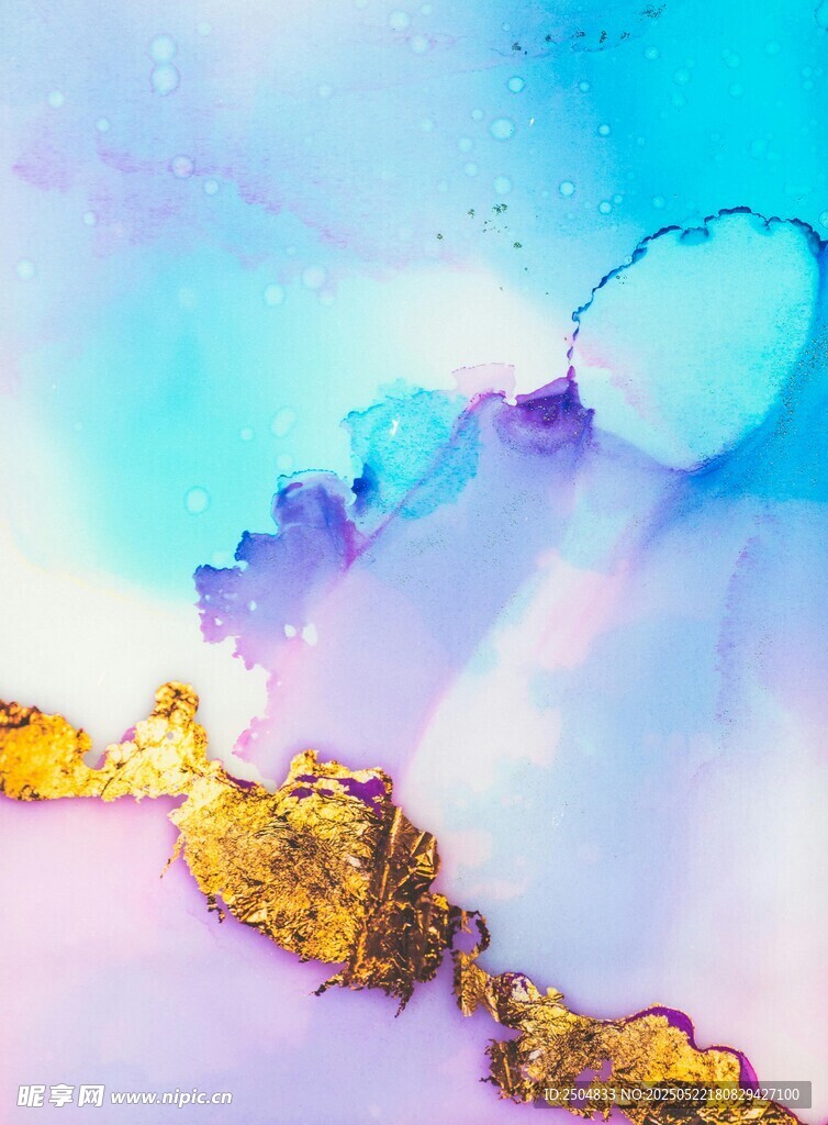 梦幻水彩风抽象艺术画面