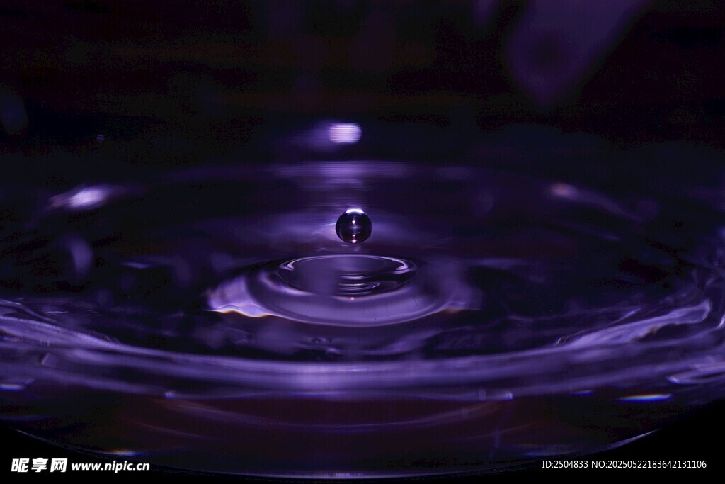 水滴落入水面的美丽瞬间