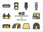 卡通日本地标建筑图标