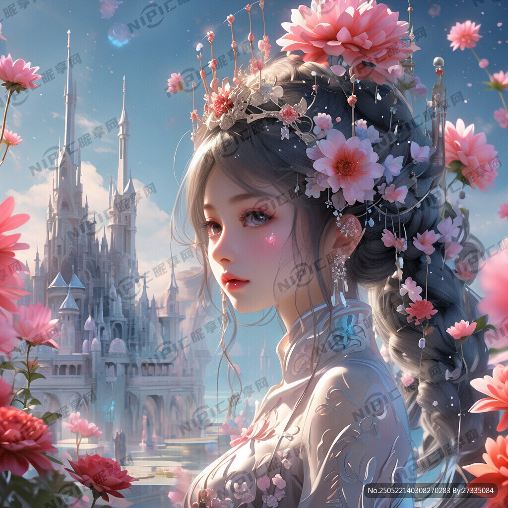 梦幻 城堡 公主  鲜花   