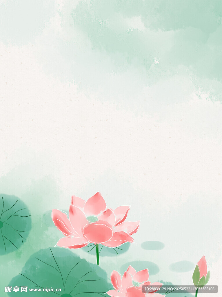 水墨荷花图