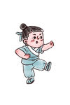 古风儿童习武插画