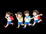 奔跑的小学生