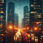 都市雨夜繁华街景