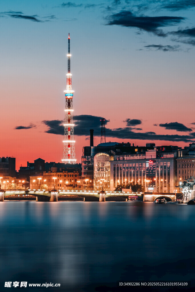 东京塔夜景城市风光