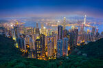 香港璀璨夜景俯瞰图