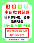微利经营餐饮店优惠告示