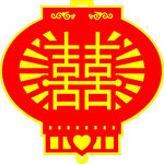 喜庆双喜灯笼图案设计