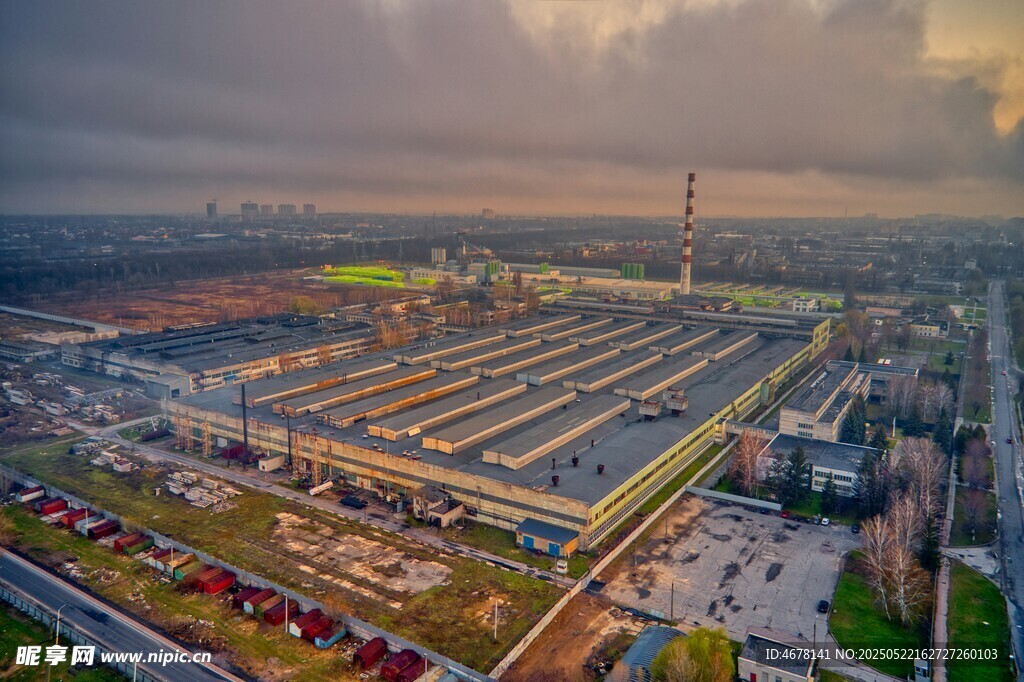 城市工业区鸟瞰景观