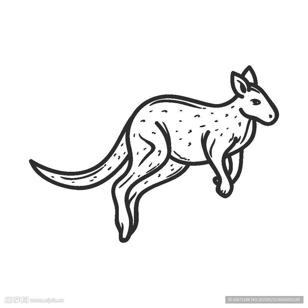 跳跃的袋鼠简笔画
