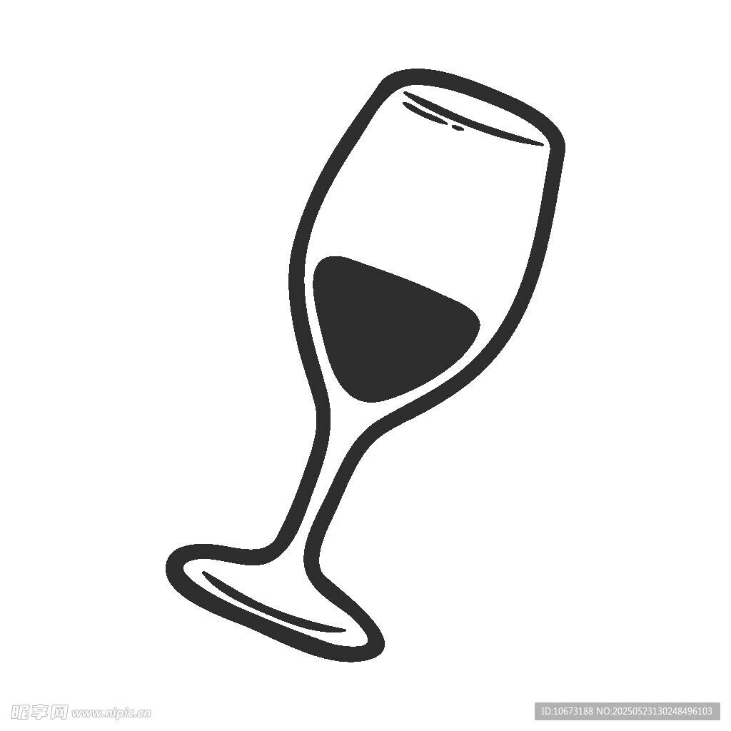 简约线条葡萄酒杯插画