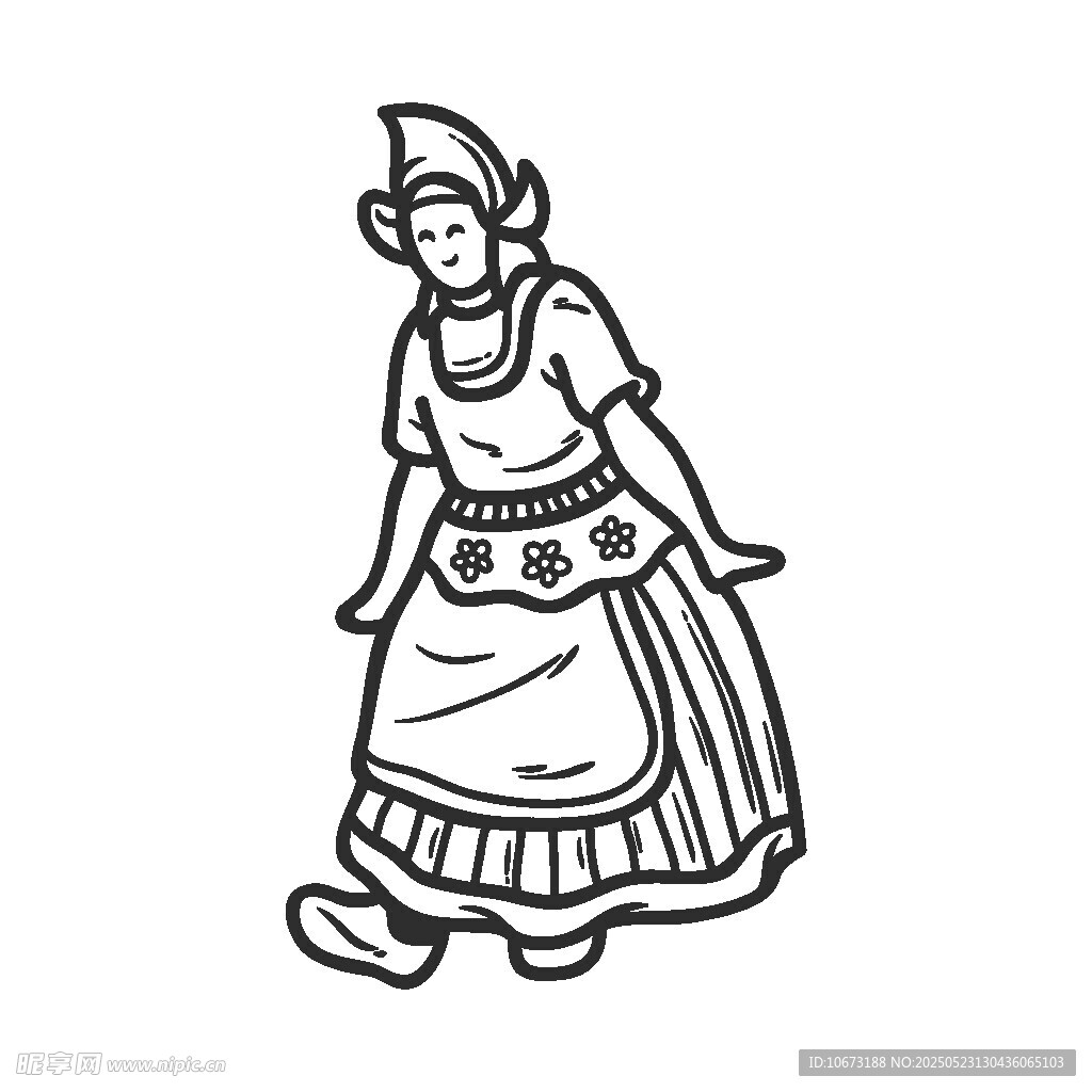 复古风格女性服饰插画