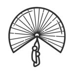 手持折扇图案