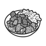 手绘盘中美食拼盘