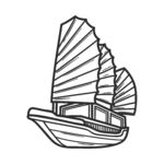 中式帆船简笔画