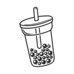 手绘珍珠奶茶插画