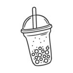 手绘珍珠奶茶插画