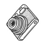 简约风格相机线条插画