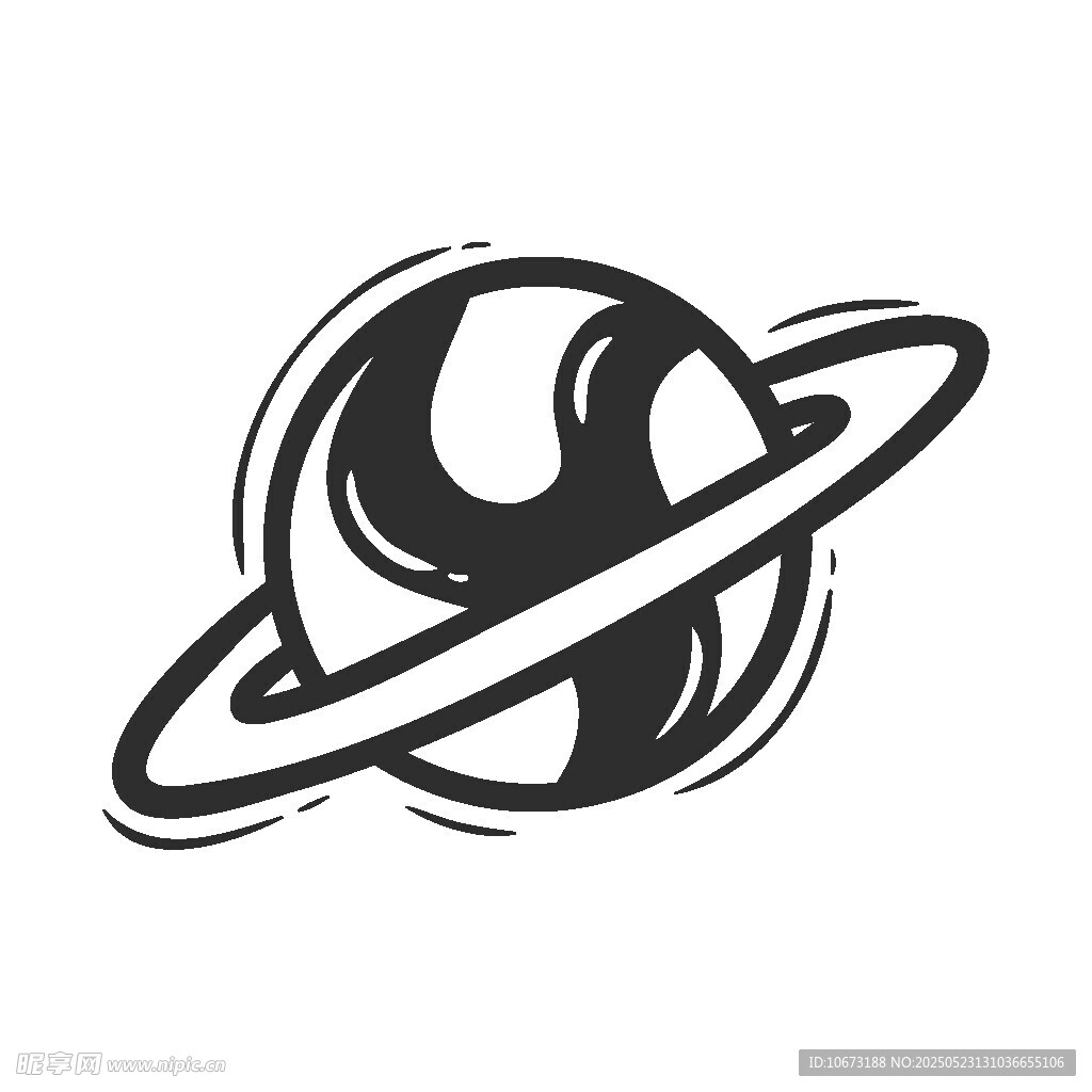 黑白星球图标设计元素